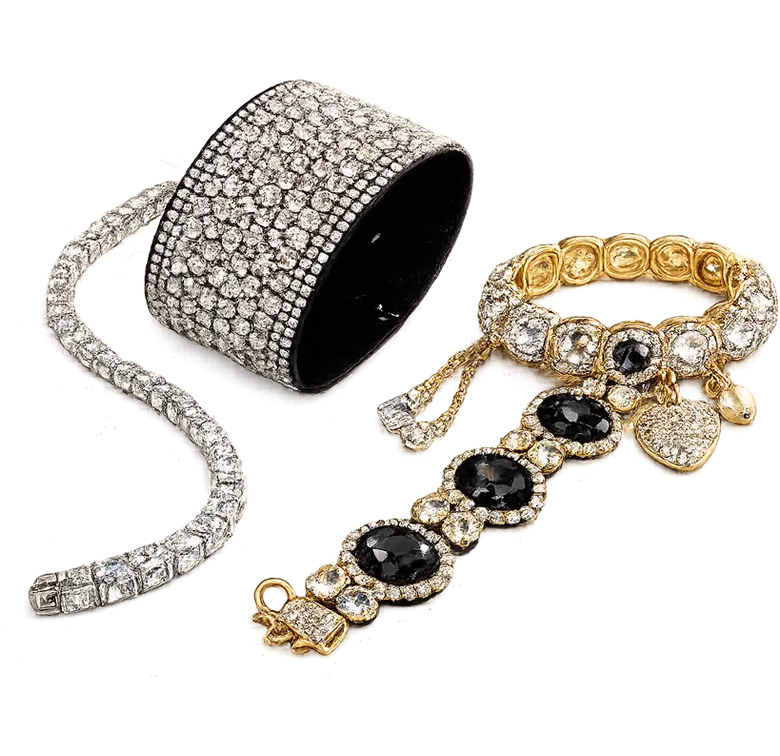 Eleganti bracciali Coco: brillanti, oro e pietre preziose. Shopping di lusso, gioielli scintillanti per un look sofisticato.