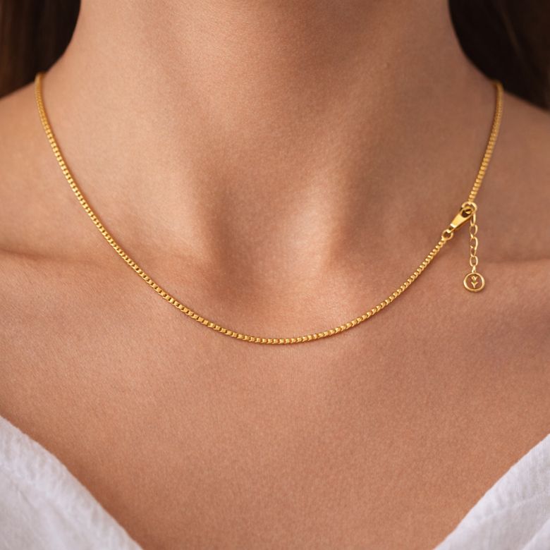 Collana girocollo in Acciaio dorato a maglia veneziana - immagine 2