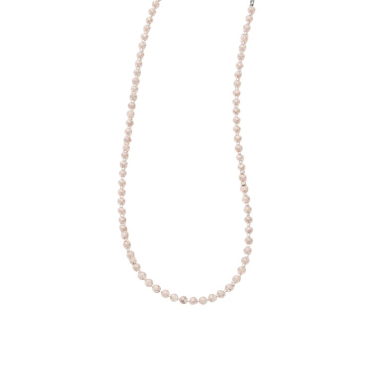 collana girocollo in acciaio dorato con cristalli beige