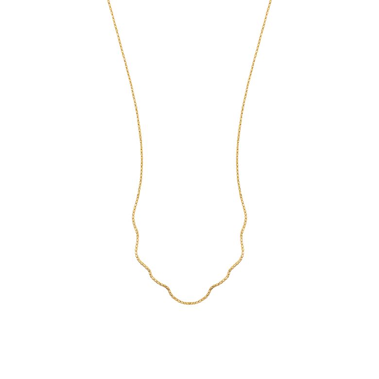 collana girocollo in acciaio dorato semplice con dettaglio fila di strass sulla parte centrale