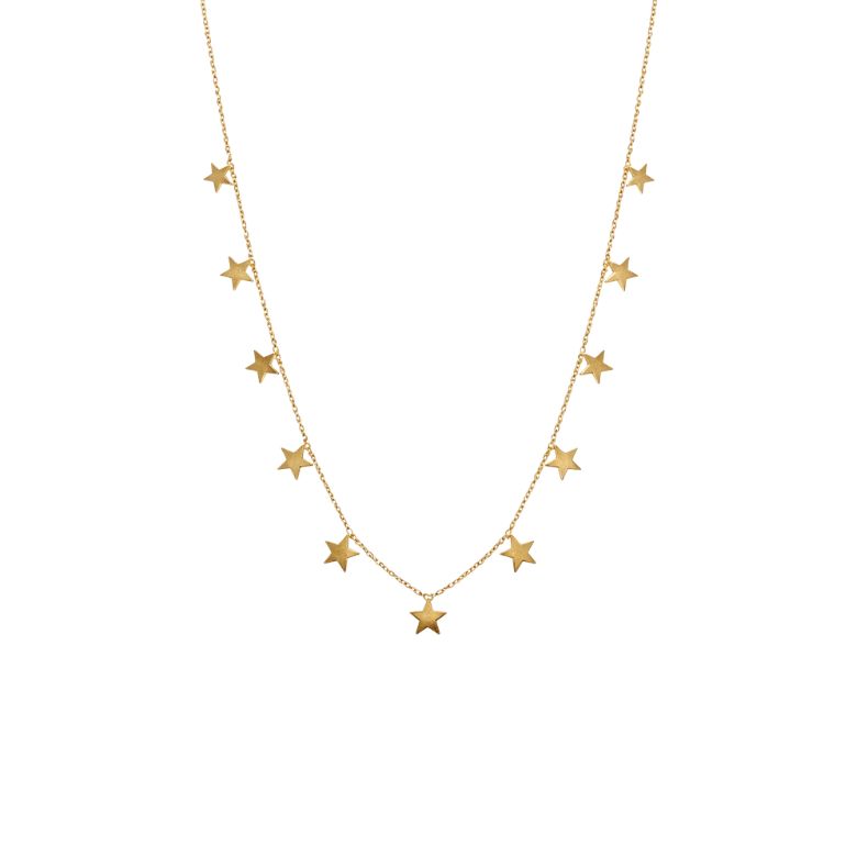 collana girocollo donna in acciaio dorato con stelle pendenti