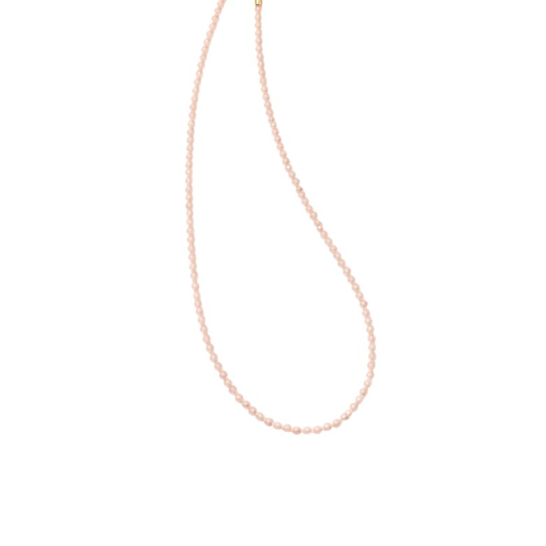 collana girocollo in acciaio dorato con perline cipria