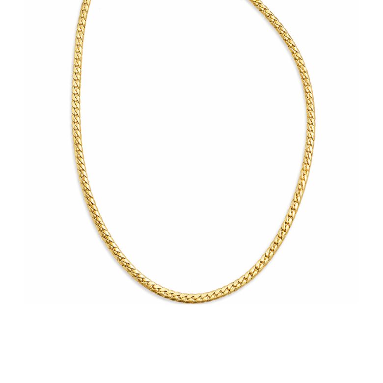 collana girocollo in acciaio dorato con maglia grumetta