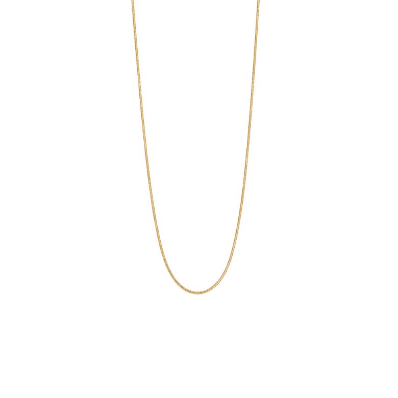 collana in acciaio dorato semplice snake