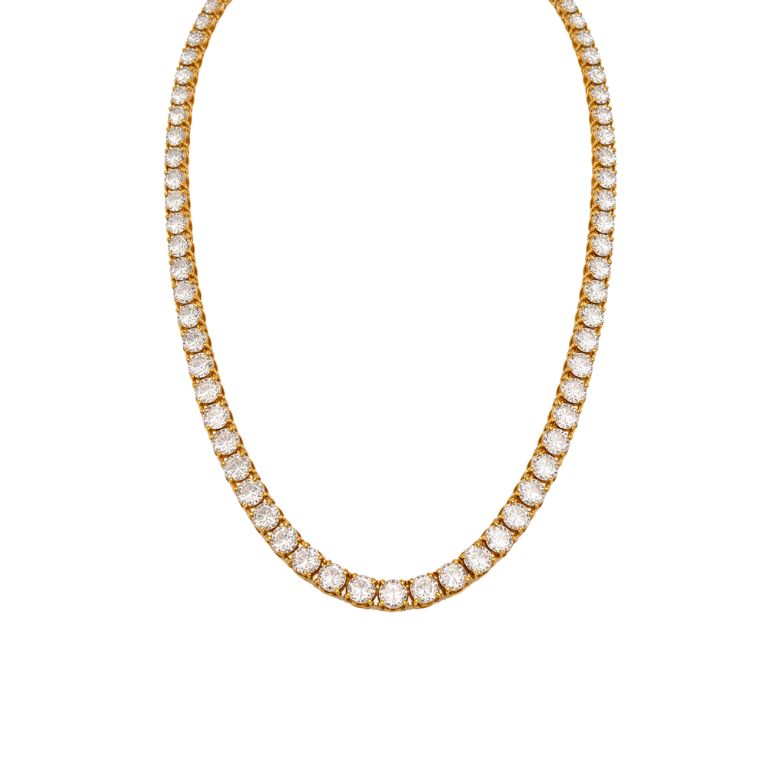 collana donna placcata in oro con strass a baguette