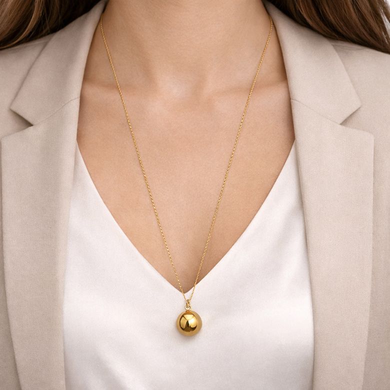 Collana lunga chiama angeli in Acciaio dorato - immagine 2