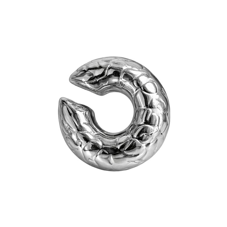 earcuff da donna con design a tartaruga in acciaio argentato