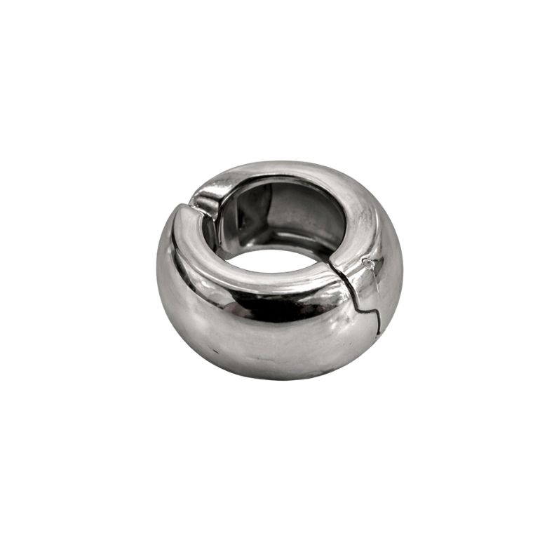 Earcuff Misura media Bombato liscio circolare a Molla in Acciaio Argentato