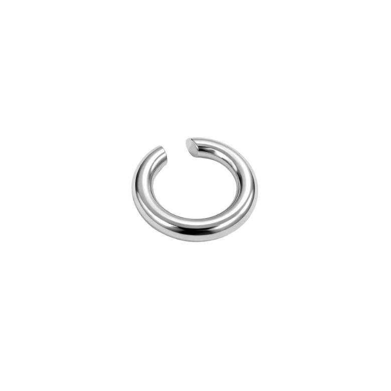 Earcuff misura media con design liscio in acciaio argentato