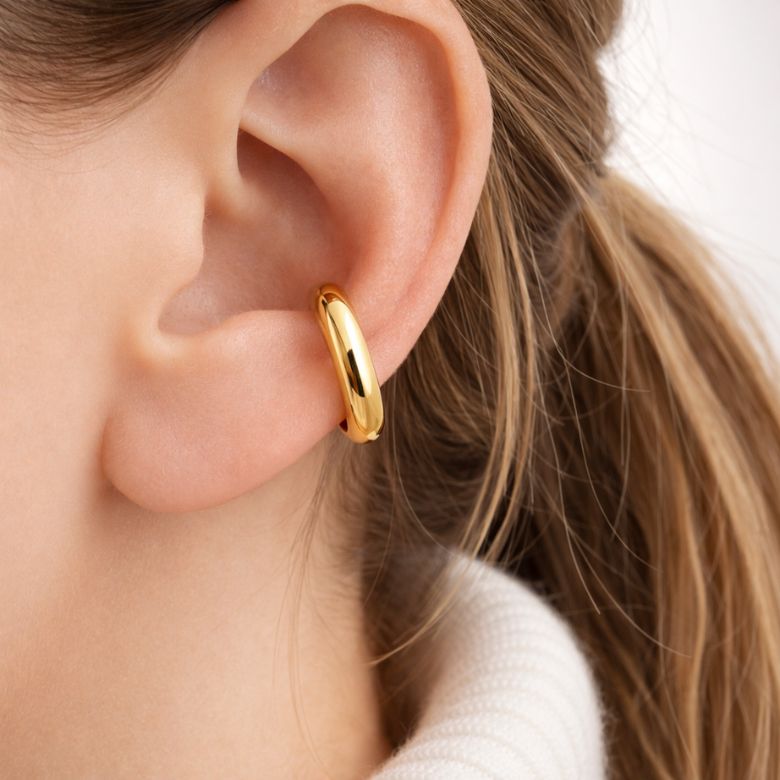 Earcuff misura Media liscio in Acciaio Dorato - immagine 2