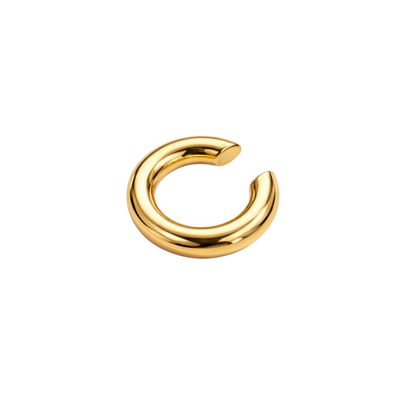 Earcuff misura Media liscio in Acciaio Dorato