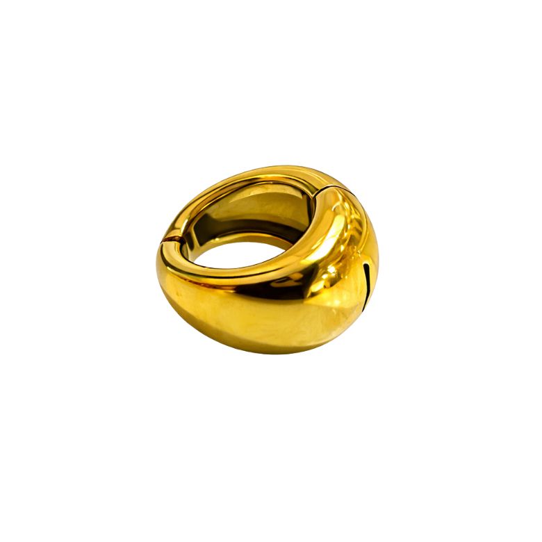 earcuff misura small in acciaio dorato con design bombato liscio a molla