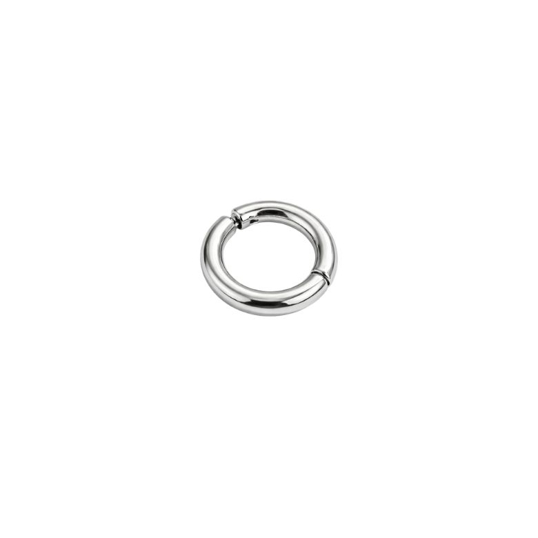 Earcuff misura small liscio in Acciaio argentato con chiusura a molla