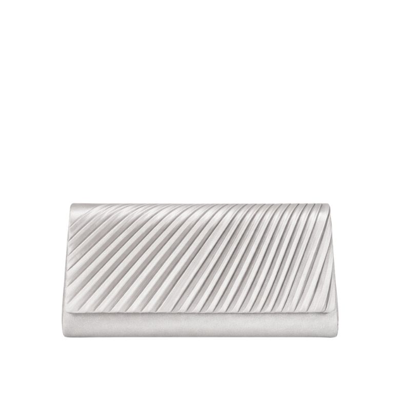 pochette da cerimonia plissettata in argento