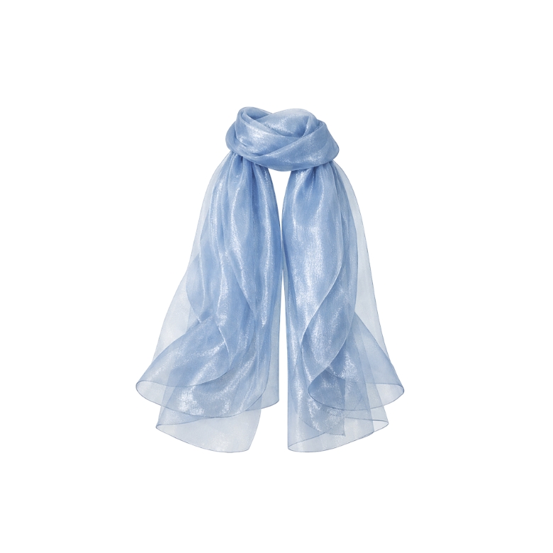 stola glitterata in colorazione azzurro