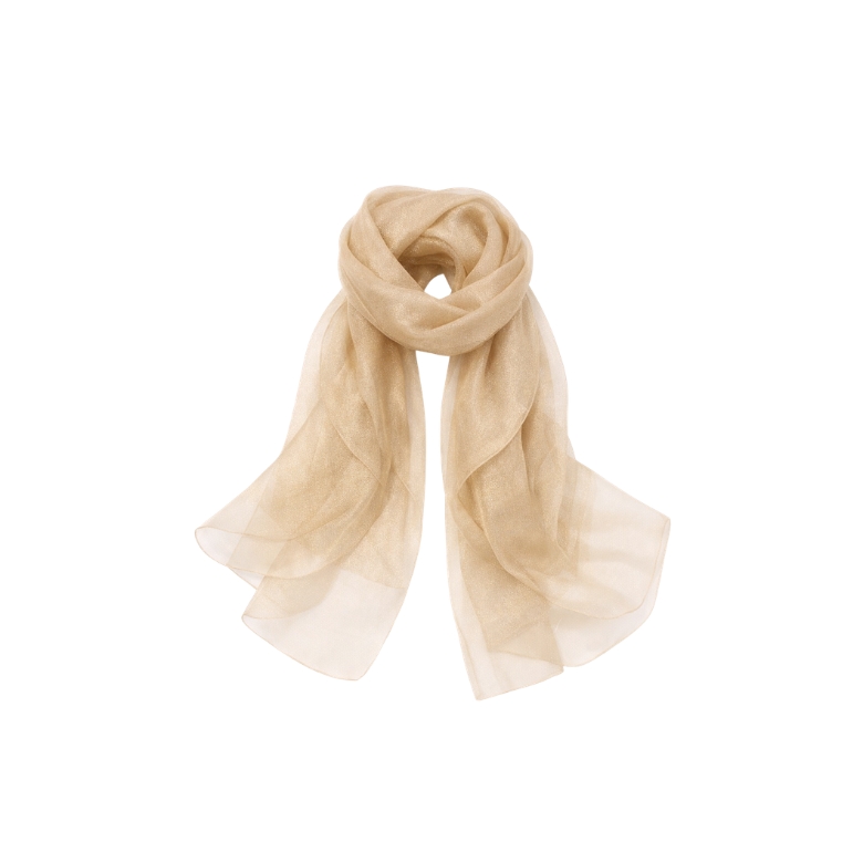 stola glitterata misto seta in colorazione beige