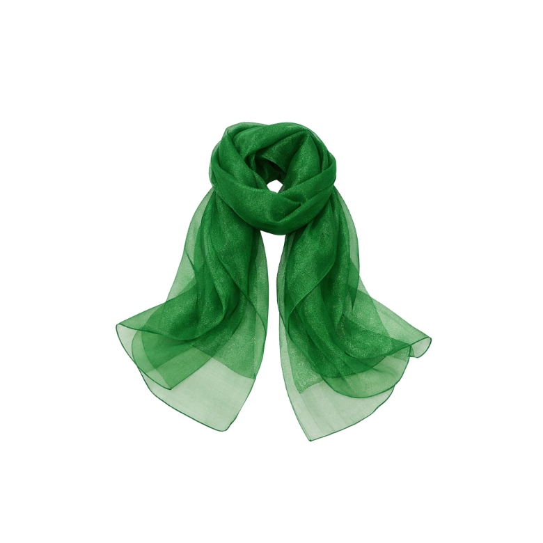 stola glitterata misto seta in colorazione verde