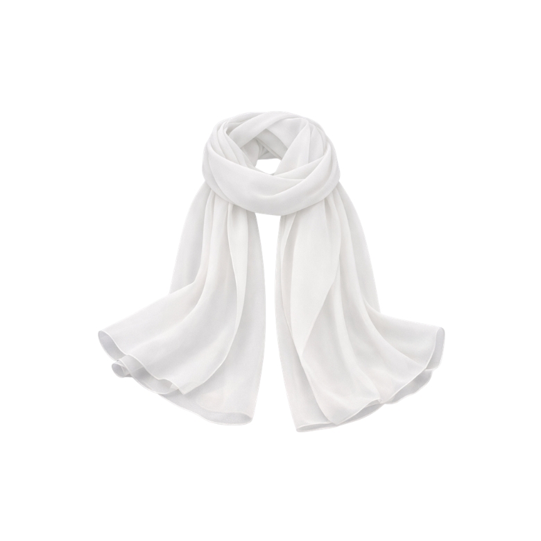 stola in materiale crepe colorazione bianco