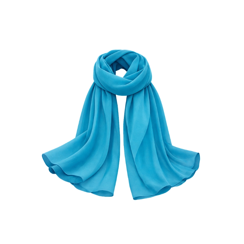 stola in materiale crepe colorazione celeste