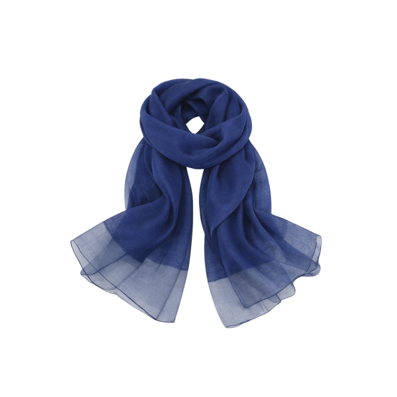 stola misto seta in colorazione blu