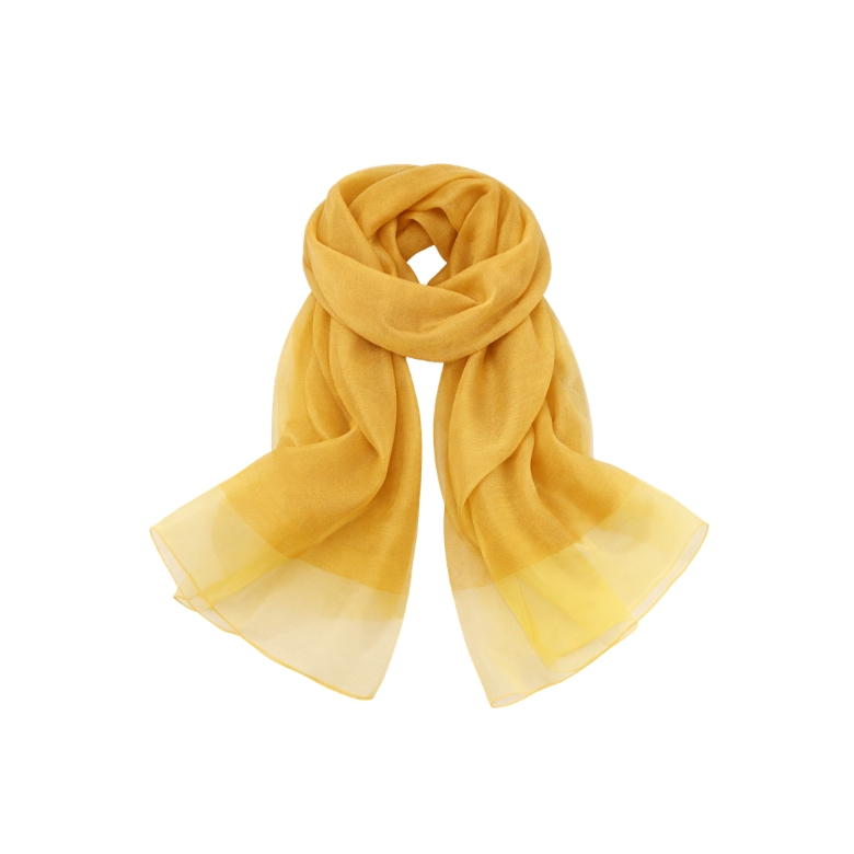 stola misto seta in colorazione giallo