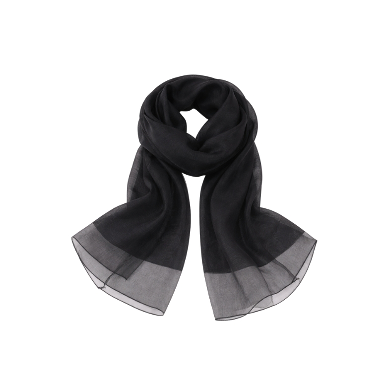 stola misto seta in colorazione nero