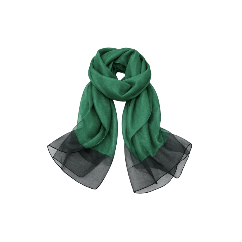 stola misto seta in colorazione verde scuro