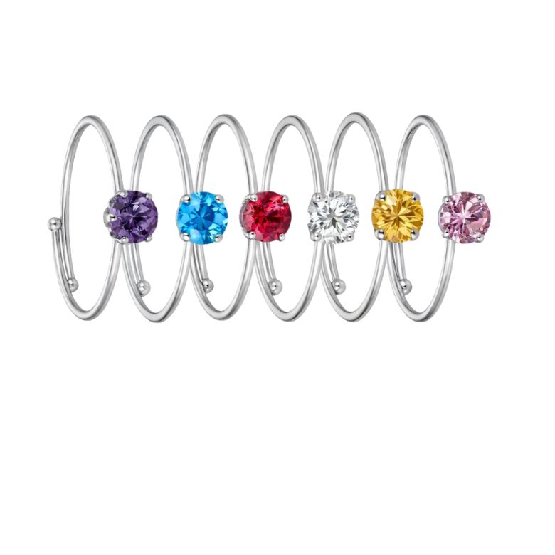 Anello regolabile con pietra punto luce incastonata - Sei colorazioni disponibili