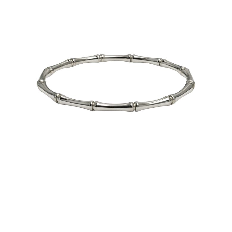 bracciale bamboo in acciaio argentato elasticizzato
