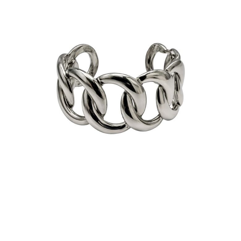 bracciale catena maxi in acciaio argentato