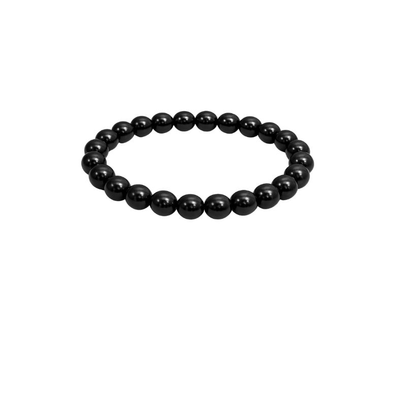 bracciale elastico con sfere nere lucide