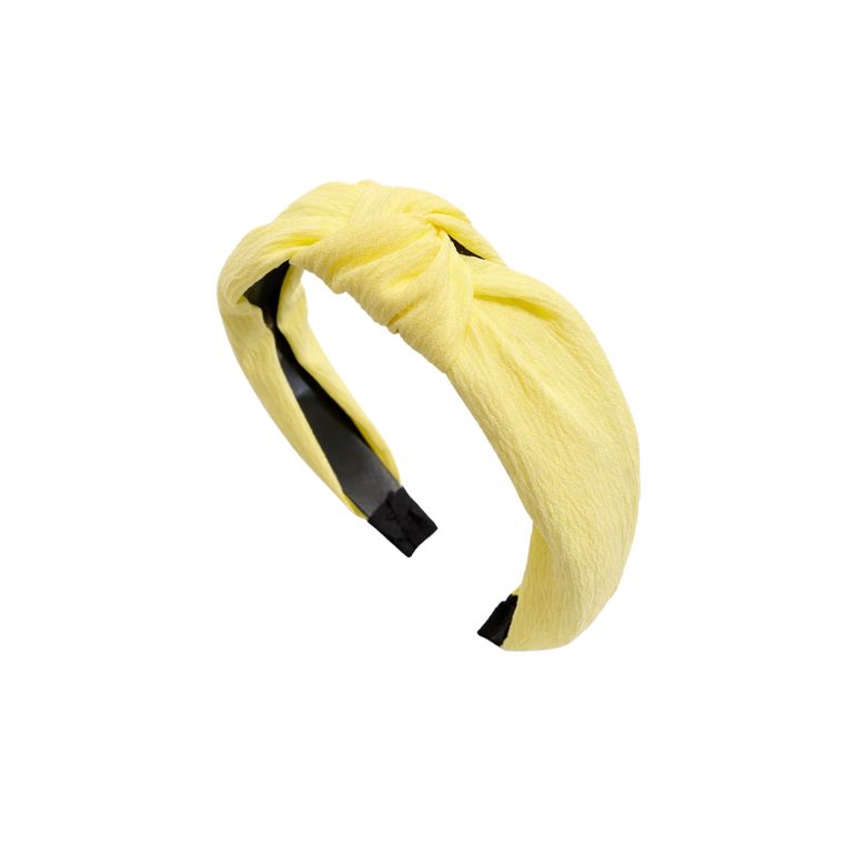 cerchietto in raso con nodo semplice in colorazione giallo