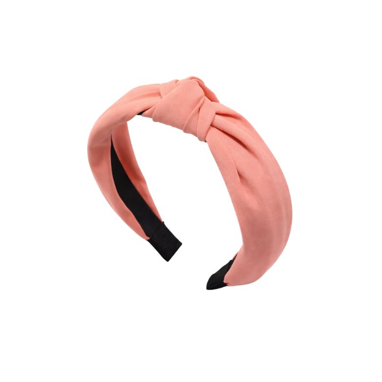 cerchietto in raso con nodo semplice in colorazione rosa pesca