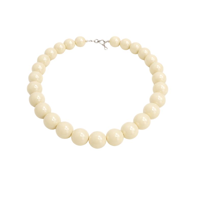 collana boule girocollo in colorazione beige