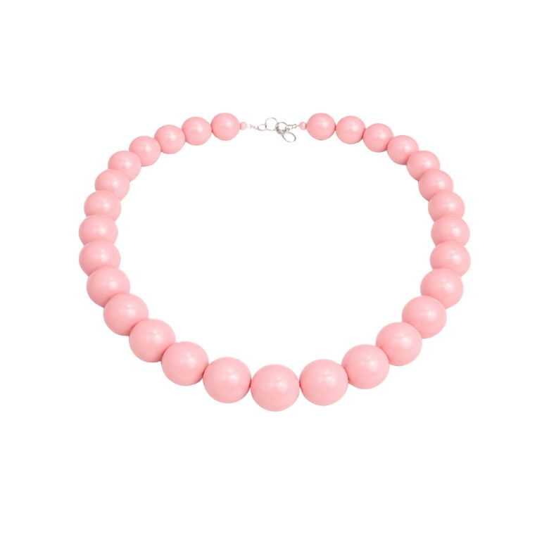 collana boule girocollo in colorazione rosa