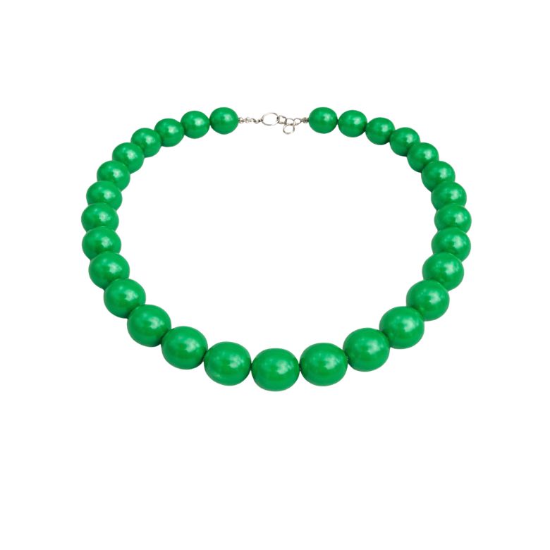 collana boule girocollo in colorazione verde smeraldo