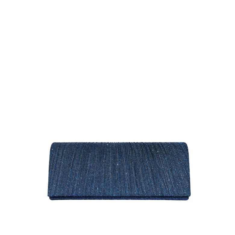 pochette blu notte glitterata plissettata