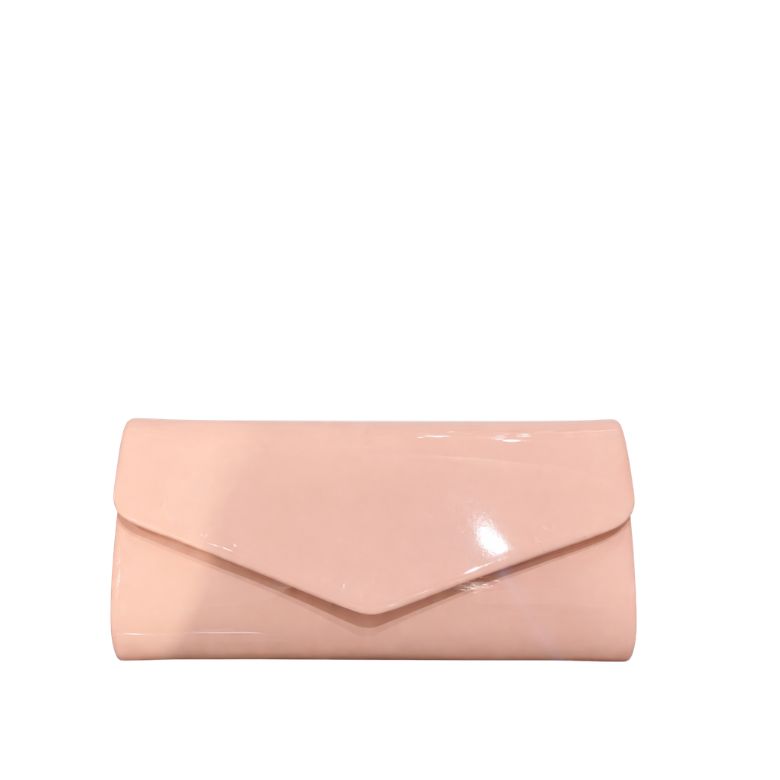 pochette rosa lucida a patta a V