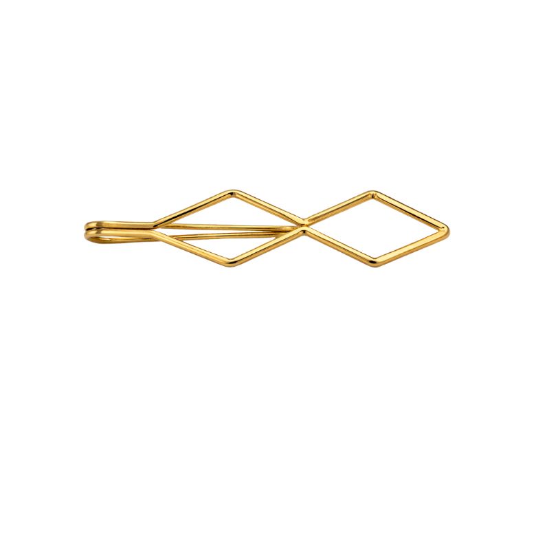 molletta per capelli in acciaio dorato geometrica